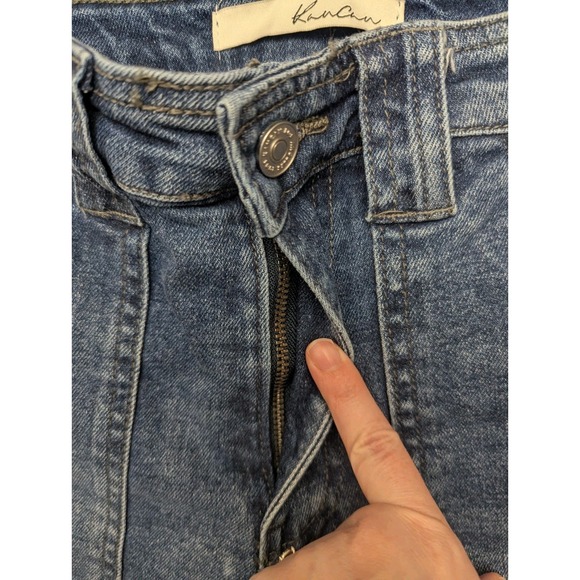 KanCan Womens Jeans 25 Blue Avery Straight Leg Cargo Utility Med Wash Denim - Picture 4 of 12